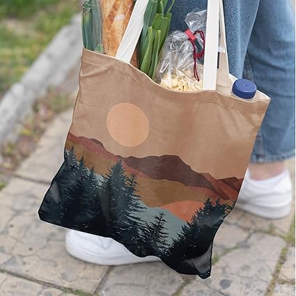 Boho Terracotta Sun Canvas Tote Bag
