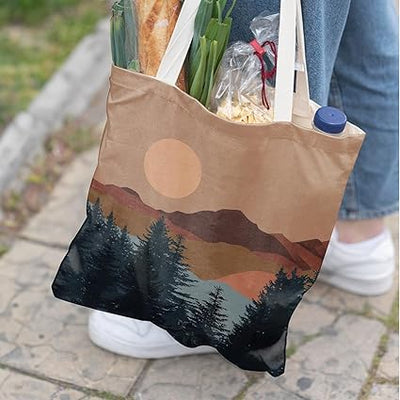 Boho Terracotta Sun Canvas Tote Bag