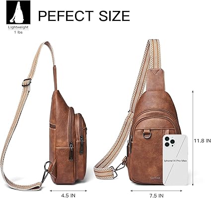 7L Sling Bag for Women Men Leather