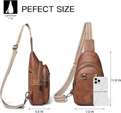 7L Sling Bag for Women Men Leather