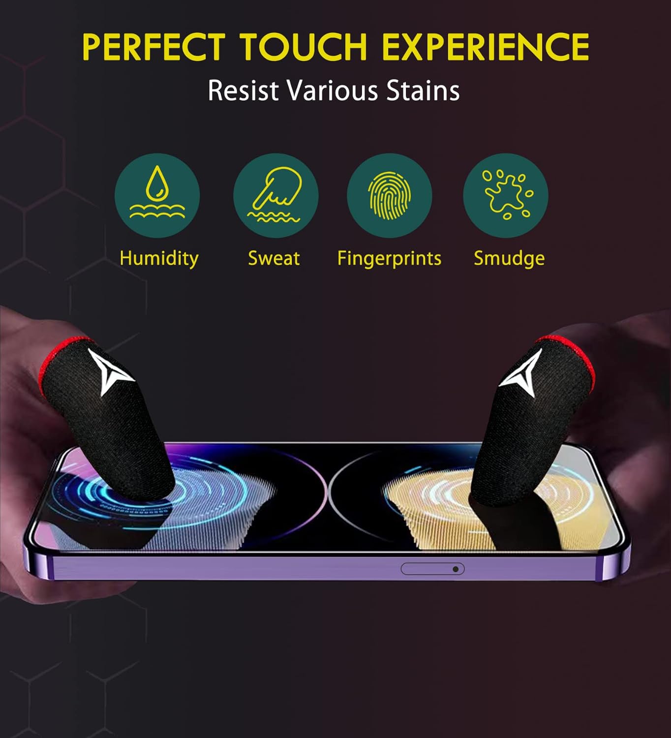 6 Pack Mobile Phone Gaming Finger Sleeves