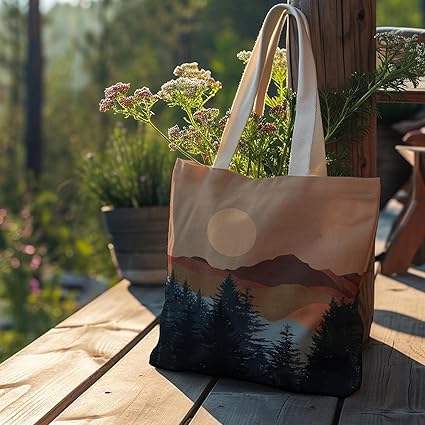 Boho Terracotta Sun Canvas Tote Bag