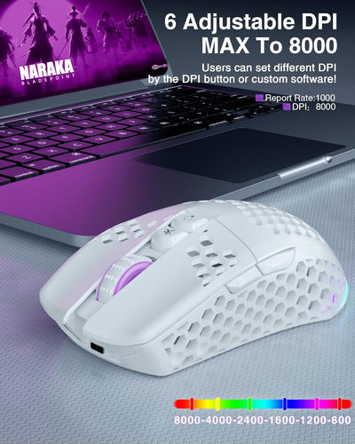 SM600 White Wireless Gaming Mouse