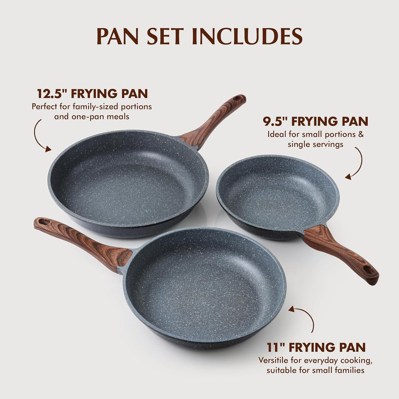 SENSARTE Nonstick Frying Pan Set