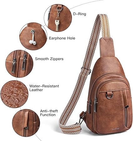 7L Sling Bag for Women Men Leather